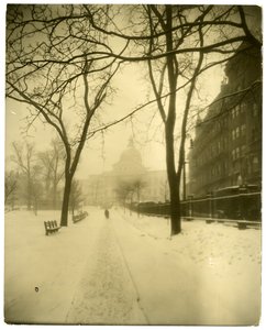 State House i Storm, Boston, USA, ca. 1902-10 (foto av gelatinsølv) av Jessie Tarbox Beals