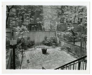 bakgård med fuglehus, New York, USA, ca. 1905-40 (foto av gelatinsølv) av Jessie Tarbox Beals