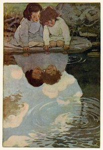 Looking-Glass River (farge litho) av Jessie Willcox Smith