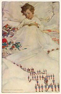 The Land of Counterpane (farge litho) av Jessie Willcox Smith