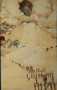 The Land of Counterpane (farge litho) av Jessie Willcox Smith