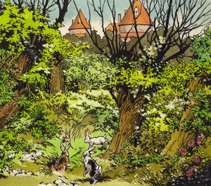 Eventyrslott (gouache på papir)