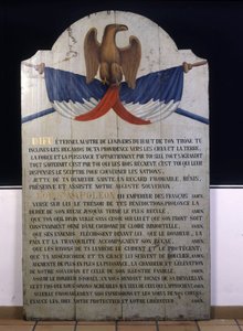 Inskripsjon på tre: Jødisk bønn på fransk for keiser Napoleon III. Alsace fra 1800-tallet av Jewish School