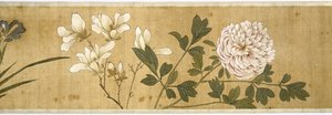 Ett hundre blomster, tidlig på 1600-tallet (malt silke) (detalj)