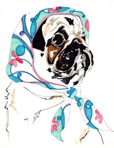Pug In Pucci, 2012 (penn og blekk på papir)