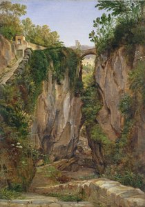 En steinete dal i Sorrento, 1823 (olje på papir montert på kort)