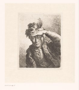 Portrett av en mann i en fjærkledd beret av Joachim Martin Falbe