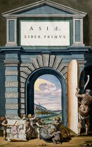Asiae (Asia), bok I, tittelside til bind X, Atlas Maior, av Joan Blaeu (1596-1673), kobberstikk, 57,5x39 cm, Amsterdam av Joan Blaeu