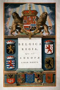 Belgica Regia quae est Europae (Belgia), bok IX, tittelside bind IV, Atlas maior, av Joan Blaeu (1596-1673), kobberstikk, 57,5x39 cm, Amsterdam av Joan Blaeu