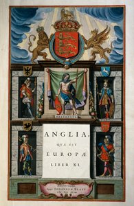 East Anglia quae Europae (England), Bok XI, tittelside Bind V, Atlas maior, av Joan Blaeu (1596-1673), kobberstikk, 57,5x39 cm, Amsterdam av Joan Blaeu