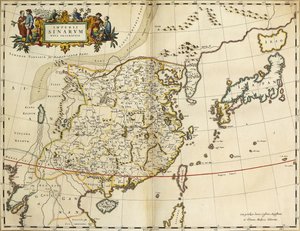 Kart over Kina, fra "Atlas Cosmographia Blaviana", 1662 av Joan Blaeu