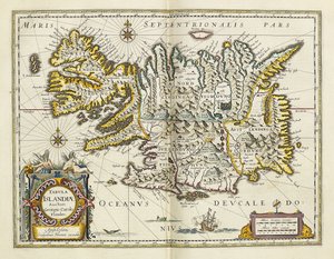 Kart over Island, fra "Atlas Cosmographia Blaviana", 1662 av Joan Blaeu