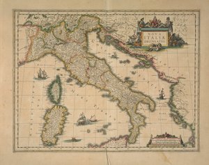 Kart over Italia av Joan Blaeu av Joan Blaeu