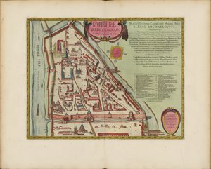 Moskva Kreml-kartet fra 1500-tallet (Castellum Urbis Moskvae), ca. 1600 (gravering og akvarell) av Joan Blaeu