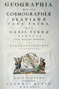 Tittelside til del I av Atlas maior, av Joan Blaeu (1596-1673), kobberstikk, Amsterdam av Joan Blaeu