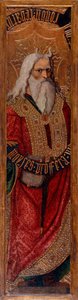 Moise - Moses - Maleri av Joan Gasco (aktiv 1500-1529) - ca. 1500 – Tempera på panel – 294,4x55,9 – Catalonias nasjonale kunstmuseum, Barcelona