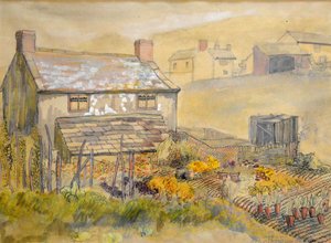 Moorland Cottage, 2014 (penn, blekk og akvarell) av Joan Thewsey