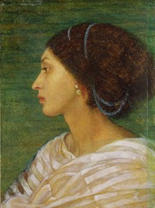 Head of a Mulatto Woman, 1861 (olje på papir lagt på lin)