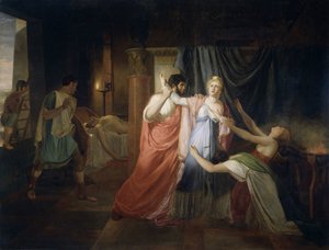 Proculeius hindrer Cleopatra i å stikke seg selv av Joannes Echarius Carolus Alberti