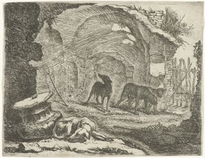 Fire hunder ved en ruin Hunder (serietittel)