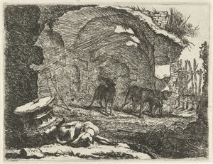 Fire hunder ved en ruin Hunder (serietittel)