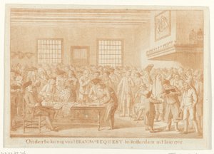 Signering av Brandewijn-forespørselen i Rotterdam, 1785 Signering av Brand.W. Forespørsel i Rotterdam in 