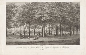 Utsikt over Baan i Haarlem Baan utenfor Groot Houtpoort i Haarlem i 1809 (tittel på objekt) av Joannes Pieter Visser Bender