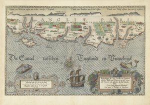 Kart over Sør-England-kysten mellom Isle of Wight og Dover Beskrivelsehe der Zee Custen van Engelandt mellom Wicht og Doueren (tittel på objekt)