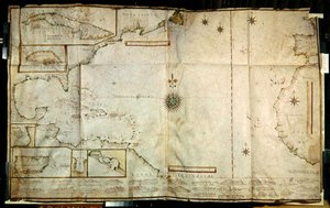Ms 1288 fol.22 Kart over Karibia av Joao Teixeira