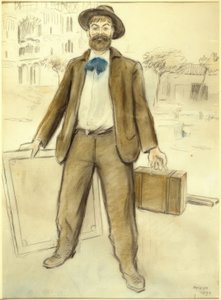 Portrett av Joaquim Mir og Sagrada Familia av Joaquim Mir i Trinxet
