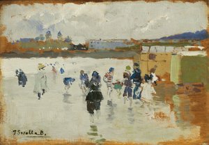 La Concha-stranden, San Sebastian, 1906 av Joaquín Sorolla