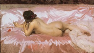 Naken kvinne. Maleri av Joaquin SOROLLA (1863-1923)