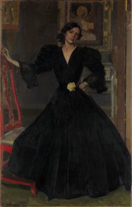 Lady of Sorolla i svart av Joaquín Sorolla