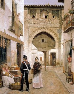 Grønnsakshandler i Granada, 1800-tallet (oljemaleri) av Joaquin Turina Arenal