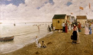 Stranden i Sanlucar de Barrameda Maleri av Joaquin Turina Sand (1847-1903) Privat samling. av Joaquin Turina Arenal