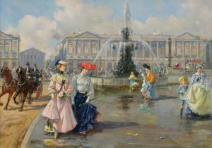 Place de la Concorde, ca. 1872 (olje på lerret) av Joaquín Pallarés Allustante