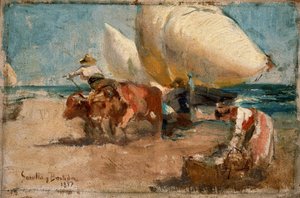 Strandscene av Joaquín Sorolla