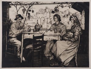 Una Trattoria, 1928 (etsing og tørrnipp)