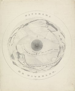 Panorama over slagmarken i Waterloo, 1815 Panorama de Waterloo (tittel på objekt) av Jobard frères