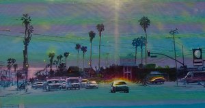 San Fernando Valley 7, ca. 2024 (akryl på panel) av Joby Hickey