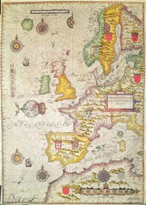 A Generell omsorg, og beskrivelse av Europas havkyster, og navigasjon i denne boken inneholdt (håndfarget gravering) av Jodocus Hondius