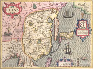 Kina, ca. 1607 av Jodocus Hondius