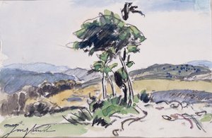Uten tittel (akvarell og kull på papir) av Johan Barthold Jongkind