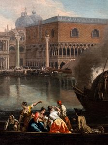 Utsikt over San Marco-bassenget, Venezia, ca. 1730–35 (olje på lerret) av Johan Anton Richter