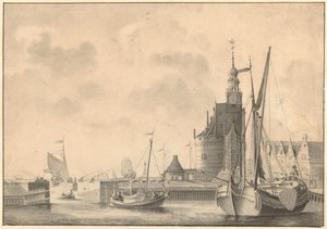 Havna i Hoorn av Johan Antonie Kaldenbach