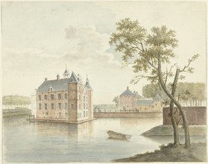 Utsikt over ukjent slott av Johan Antonie Kaldenbach