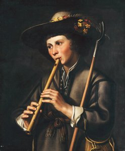 En hyrde som spiller rørene av Johan Baeck