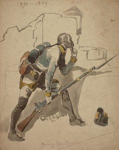 A Private Infantry of the Line (muligens 27. regiment, Hesse Cassell), 1790-1809 (akvarell)