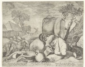 Såmannen og tjenerne sover mens Satan sår ugress Lignelse om ugresset blant hveten av Johan Barra