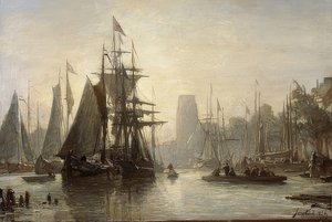 Havnen i Rotterdam. 1856 av Johan Barthold Jongkind